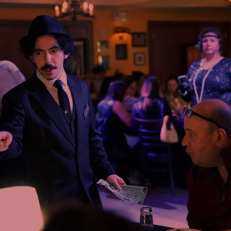 A detective questioning a guest at a Sacramento show
